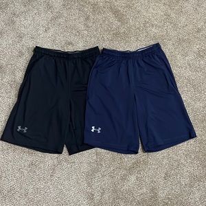 Under Armour Gym Shorts, Medium, Black and Navy